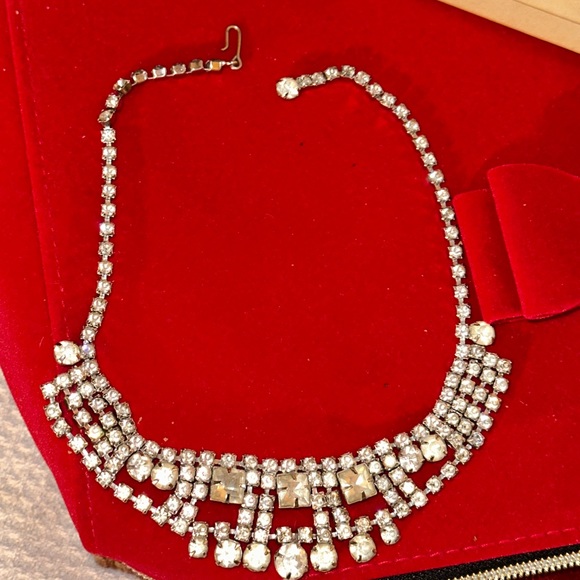 Glamorous old Hollywood vintage rhinestone necklace - Picture 5 of 6